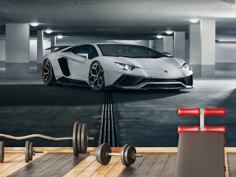 Non-Woven Wallpaper On The Wall Lamborghini Themed Wall Murals For Teen Bedroom, Kitchen, Living Room