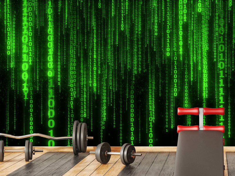Wall mural Peel and Stick Vinyl “Matrix code" Wallpaper for For Home decor, Bedroom, Playroom