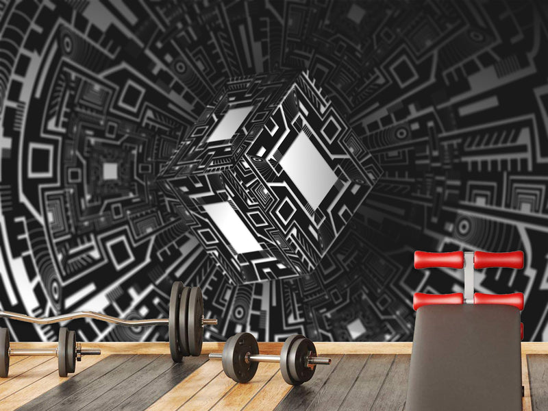 Stylish Design Non-Woven Wallpaper For Office, Hall, Living Room "Cube" 🔲