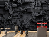 Peel and Stick Vinyl Wallpaper Technological Plating Spaceship Robot Abstract Graphics Style for Gym & Living Room