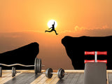 Peel and Stick Wallpaper Leap Over the Abyss – A Test of Courage Wallpaper for Bedroom or Living Room