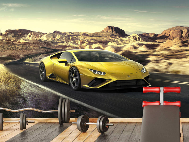 Full-Size Traditional Wallpaper – Lamborghini Wall Mural for Teen Bedroom Kitchen & Living Room