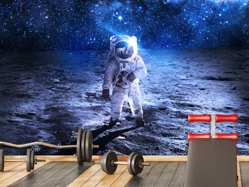 Peel and Stick Photo Wallpaper "Astronaut's flight in space" - Decor Bedroom Wall Art