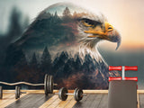 Brutal Design For Hall Or Gym Vinyl Wallpaper Peel and Stick Motivational Wall Print For Bedroom "Free Eagle" 🦅