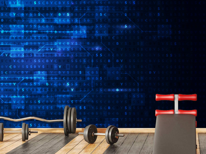 Bold Design For Office, Gaming Room Peel And Stick Wallpaper Full Wall Art Print For Home "Cryptocurrency Matrix" 💻