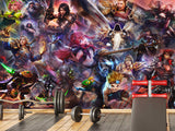 Non-Toxic, Child-Safe Traditional Wall Mural – "Heroes with Magical Powers" Anime Theme for Bedroom or Office