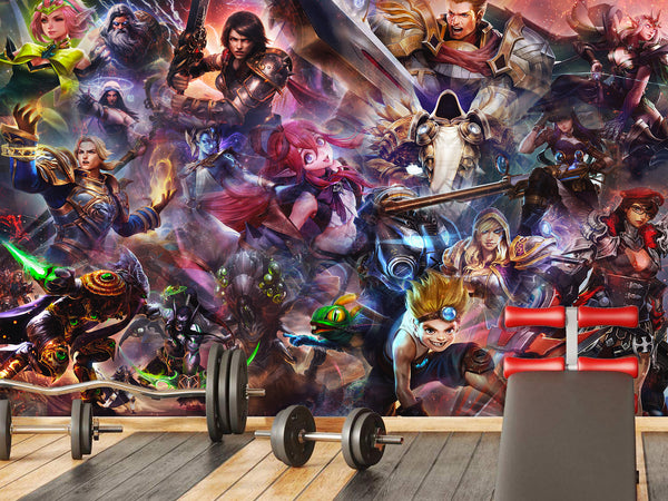 Non-Toxic, Child-Safe Traditional Wall Mural – "Heroes with Magical Powers" Anime Theme for Bedroom or Office