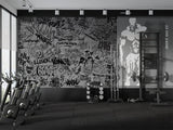 Peel and Stick Grey Graffiti Wall Mural – Modern Interior Design Wallpaper for Gaming Room, Peel and Stick Urban Street Art Decor