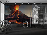 Brutal Energy Wall Print For Bedroom, Garage, Or Office Self-Adhesive Full Wall Wallpaper "Volcano With Lava" 🌋