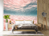 Dreamy Pink Underwater Ocean Shells Wallpaper Coastal Nursery Wall Mural