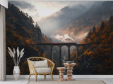 Non-Woven Wall Mural “Railway Through the Forest” – Nature Wallpaper for Living Room