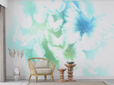 Floral Print | Non-Woven Wall Mural For Living Room | Butterfly Glow Art For Bedroom | Pastel Colors For Kids Room | Abstract Design 🌸