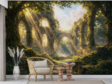 Peel and Stick Fairy Tale City Ruins Wall Mura Fantasy Kids Room Decor