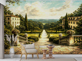 Peel and Stick Wall Mural – Classic Italian Villa Garden Landscape Wallpaper