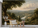 Non-Woven Wall Mural – Romantic European Estate Garden Landscape  Tags: