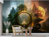 Self-Adhesive Wallpaper Full Wall Print For Living Room Office Design Fantasy Mural "Mystical Other Worlds" For Bedroom 🌌