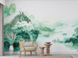 Non-Woven Wall Mural for Bedroom – Dragon Boat Festival Chinese Dragon Wandering in the Sky | Wall Print for Living Room