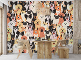 Self-Adhesive Wall Murals Full Wall Collage With Dogs For Cozy Bedroom  Living Room 🐾"Happy Pets"🐾