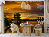 Peel and Stick Wall Mural for Office – Landscape with Sunset Yixing | Full Wall Design for Relaxation Areaoom & Office