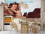 Road Print Travel Poster Nature For Home Quarry Wallpaper Peel and Stick Mural For Living Room, Bedroom, Office