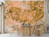 Non-Woven Wall Mural – Abstract Marble Flow in Warm Beige Tones, Modern Interior Design