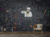 Colorful Formulas Self-Adhesive Wall Mural for Kids Room Print for Teen Room Interactive School Design Educational Design for Children Chemistry Classroom