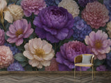 Self Adhesive Floral Wallpaper – Peony & Hydrangea Wall Mural, Removable Botanical Wall Decor