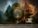 Self-Adhesive Wallpaper Full Wall Print For Living Room Office Design Fantasy Mural "Mystical Other Worlds" For Bedroom 🌌