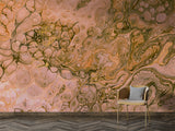 Non-Woven Wall Mural – Abstract Marble Flow in Warm Beige Tones, Modern Interior Design