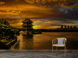 Peel and Stick Wall Mural for Office – Landscape with Sunset Yixing | Full Wall Design for Relaxation Areaoom & Office