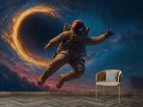 Bright Self-Adhesive Wallpapers For Bedroom, Living Room. Art Print For A Teenager's Room, Feature Wall Poster "Astronaut In The Galaxy Vortex" 👨‍🚀