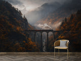 Non-Woven Wall Mural “Railway Through the Forest” – Nature Wallpaper for Living Room