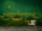 Mysterious Attraction in the Fog Wall Mural for Kids’ Room Mystical Print for Teen Bedroom Peel and Stick Mural Hallway Design Creates a Magical and Enchanting Atmosphere 🎠✨