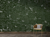 Wallpaper with formulas Math tasks design for kids’ room Peel and stick Mural Wall art Poster Educational zone or school print 📘