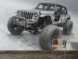 Off-Road Blueprint Wall Mural – Peel and Stick Technical Drawing Wallpaper for Garage & Office