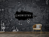 Peel and Stick Wall Mural Print for Office Science Theme Art Wall Kids Room Wallpaper Accent Wall “Chemistry and Formulas” Design for Classroom School Design Idea