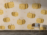 Cute Wall Murals for Kids Room, Self-Adhesive Full Wall Wallpaper “Rectangular Bees” Print for Playroom, Children’s Art for Nursery 🐝✨