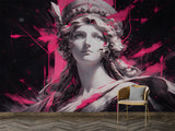 Peel and Stick Wall Mural “Neon Antiquity” – Neoclassical Art for Office or Gaming Room