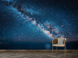 Accent Wall Non-Woven Wallpaper For Living Room, Kids Room, Bedroom | Home Decor "Milky Way Over The Sea" 🌌