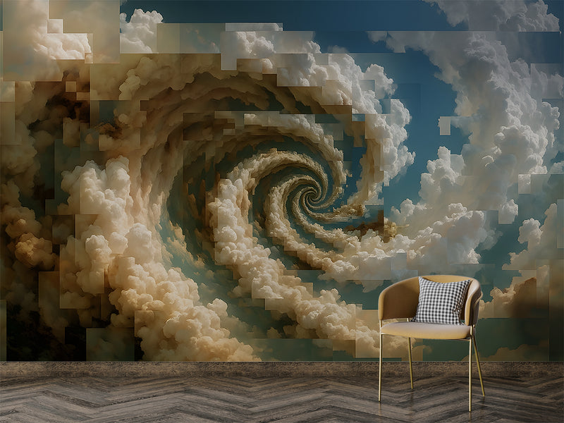 Modern Style Alternative Vision Of The Sky Wall Mural Self-Adhesive Wallpaper For Office "Mosaic Sky" Art Design For Bedroom Large Poster For Living Room Calm Colors ✨