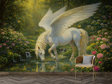 Enchanted Pegasus World Non-Woven Wall Mural – Magical Fantasy Wallpaper for Children’s Room