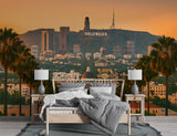 Peel and Stick Mural Living room print Wall art Bedroom design Wallpaper with a Hollywood and palm panorama for stylish, sunny wall decor