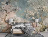Wallpaper In Pastel Tones Japanese Style Mural Floral Print Vinyl Wallpaper Peel and Stick Decor For Living Room Calm Print For Bedroom 🌸