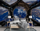 Peel and Stick Mural for the entire wall earth spacecraft elements this image furnished Print for the office or bedroom Spacecraft atmosphere Design for a teenager's room