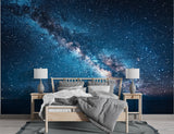 Accent Wall Non-Woven Wallpaper For Living Room, Kids Room, Bedroom | Home Decor "Milky Way Over The Sea" 🌌