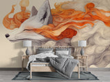 Self-Adhesive Full Wall Mural Abstract Art Design for Living Room, Kitchen, Bedroom 'Fox in a Vision'