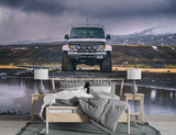 Self-Adhesive Off-Road Truck Wallpaper – Adventure Landscape Peel and Stick Wall Mural for Living Room or Office