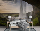 Natural Print Peel and Stick Wall Mural Waterfall View Design For Bedroom Print For Office Or Workspace Wallpaper Waterfall For Living Room