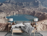 Self-adhesive wall mural “Landscape in a Crater” Natural wall print Bedroom design Relaxation area wallpaper