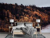 Autumn Forest Bedroom Print Wall Mural Traditional Wallpaper for Office Design for Workspace Forest Full Wall Poster 🍂